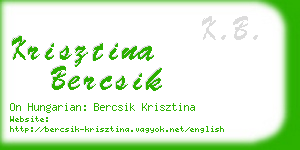 krisztina bercsik business card